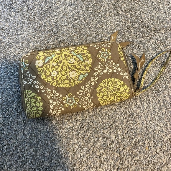 Vera Bradley Handbags - Vera Bradley Green/White/ blue clutch zip around wallet
